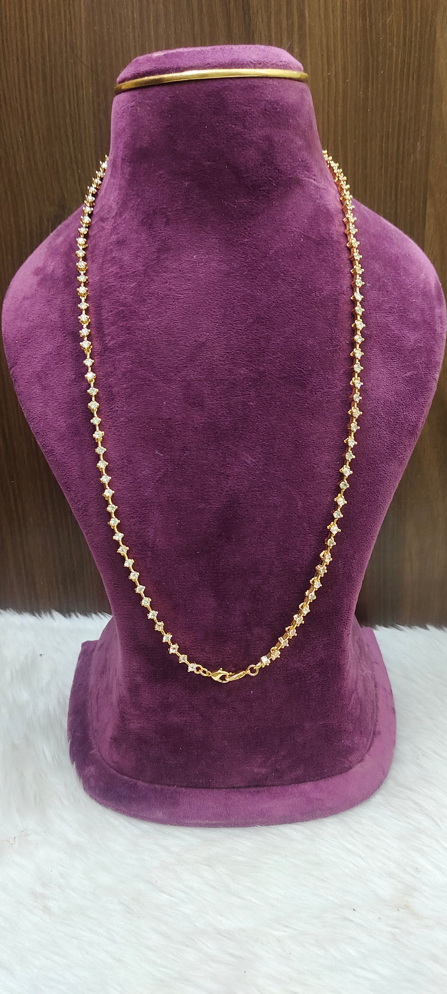 Semi panchaloham daimond look thali chain with 28" length