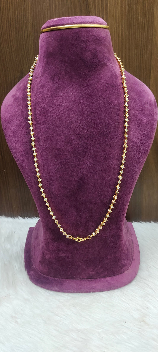Semi panchaloham daimond look thali chain with 28" length