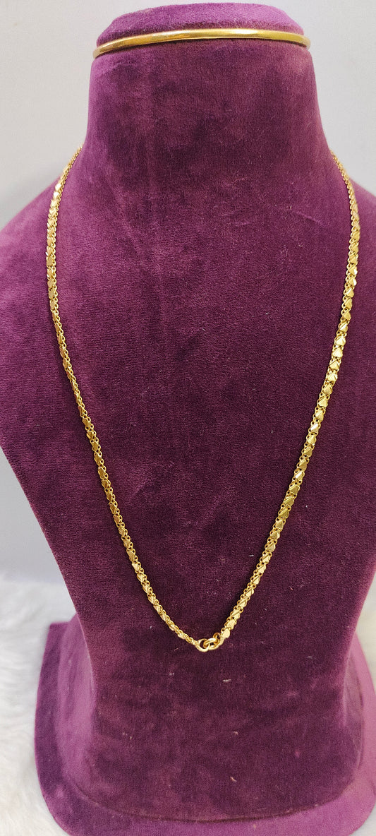 Pure panchaloham unpolished double design thali chain 24" length