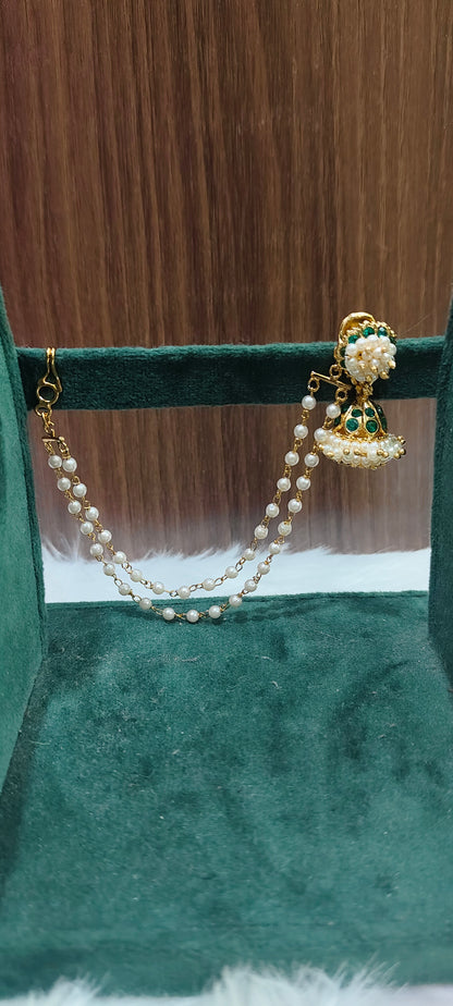 Pure panchaloham jumkas with free earchains (ear chains are not panchaloham)
