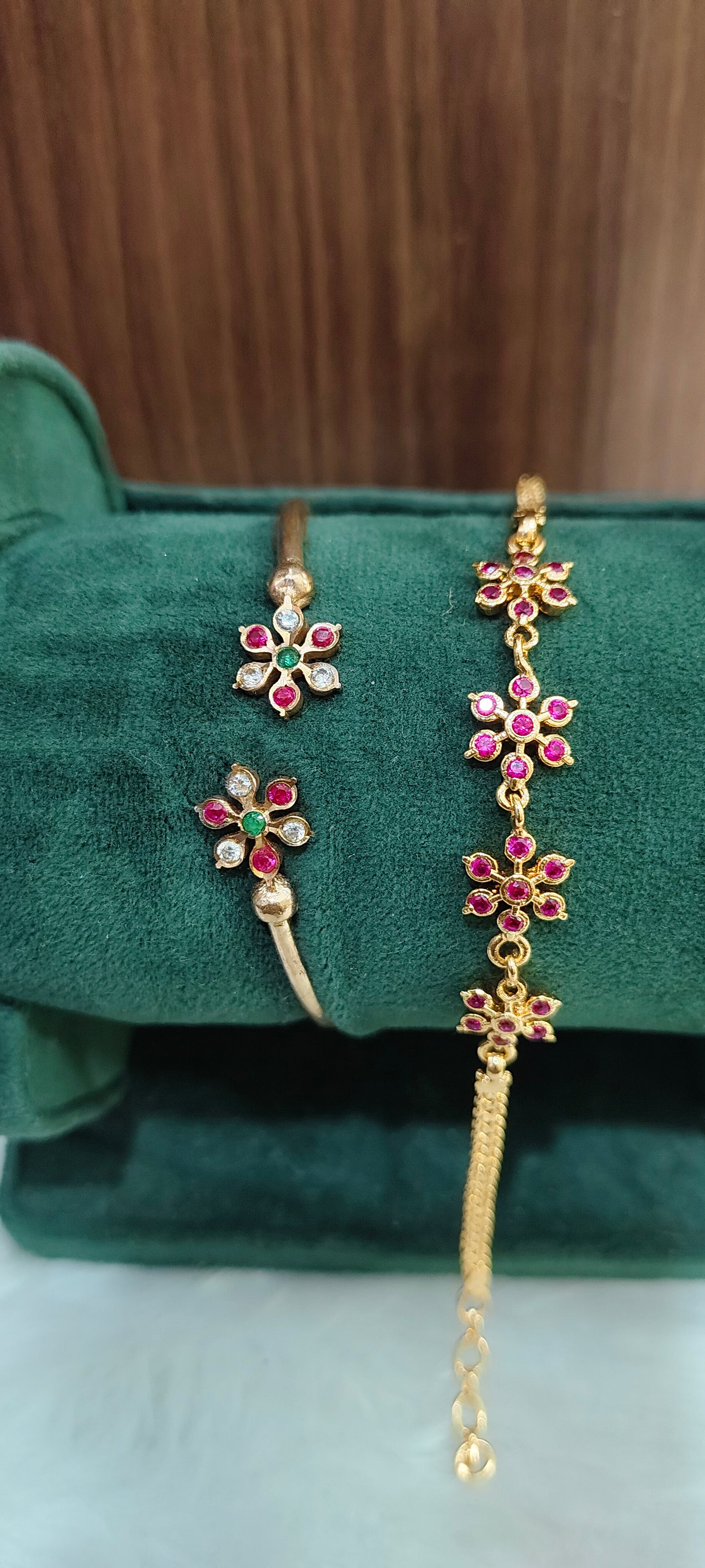 Pure panchaloham ladies polished bracelet and unpolished  kada  combo