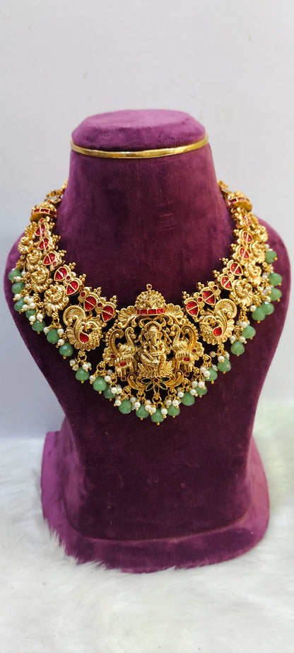 Non premium antique nakshi choker set