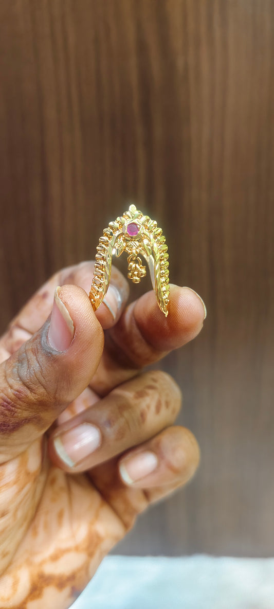 Premium micro gold plated adjustable vanki ring