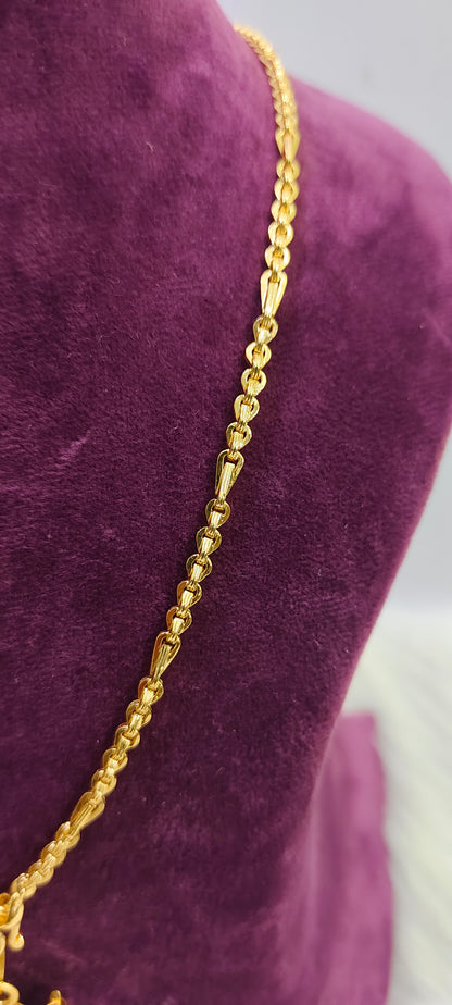 100% gold look murugan pendant chain