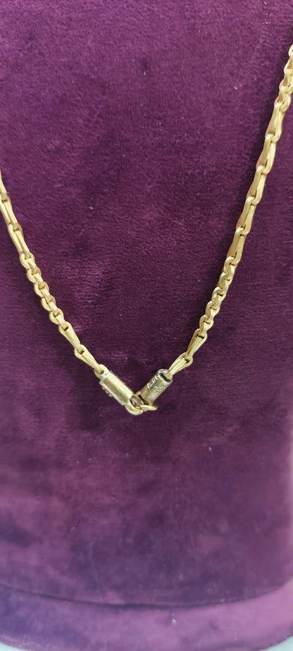 Pure panchaloham unpolished 24" length 5 plus 5 chain(broad)
