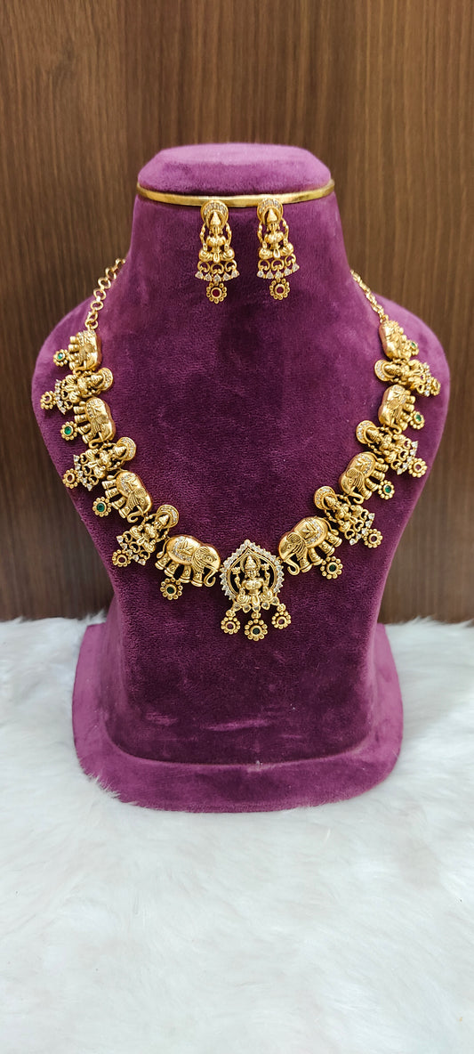 premium Lakshmi Devi nakshi necklace set