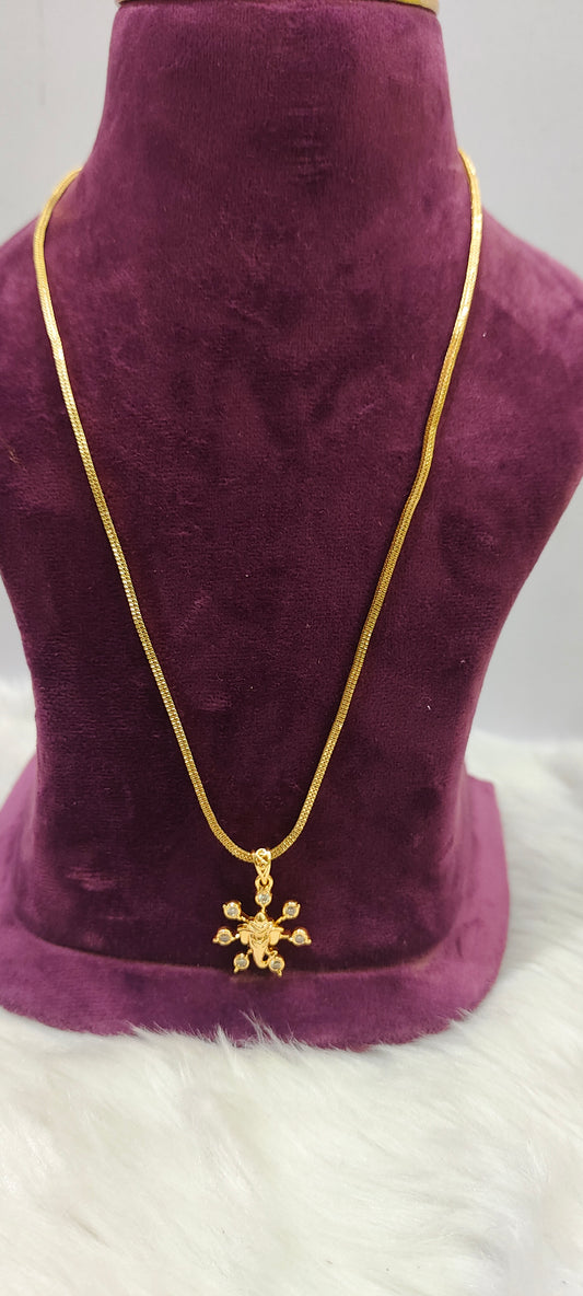 Pure panchaloham Ganesh pendant with micro gold plated 18" length chain