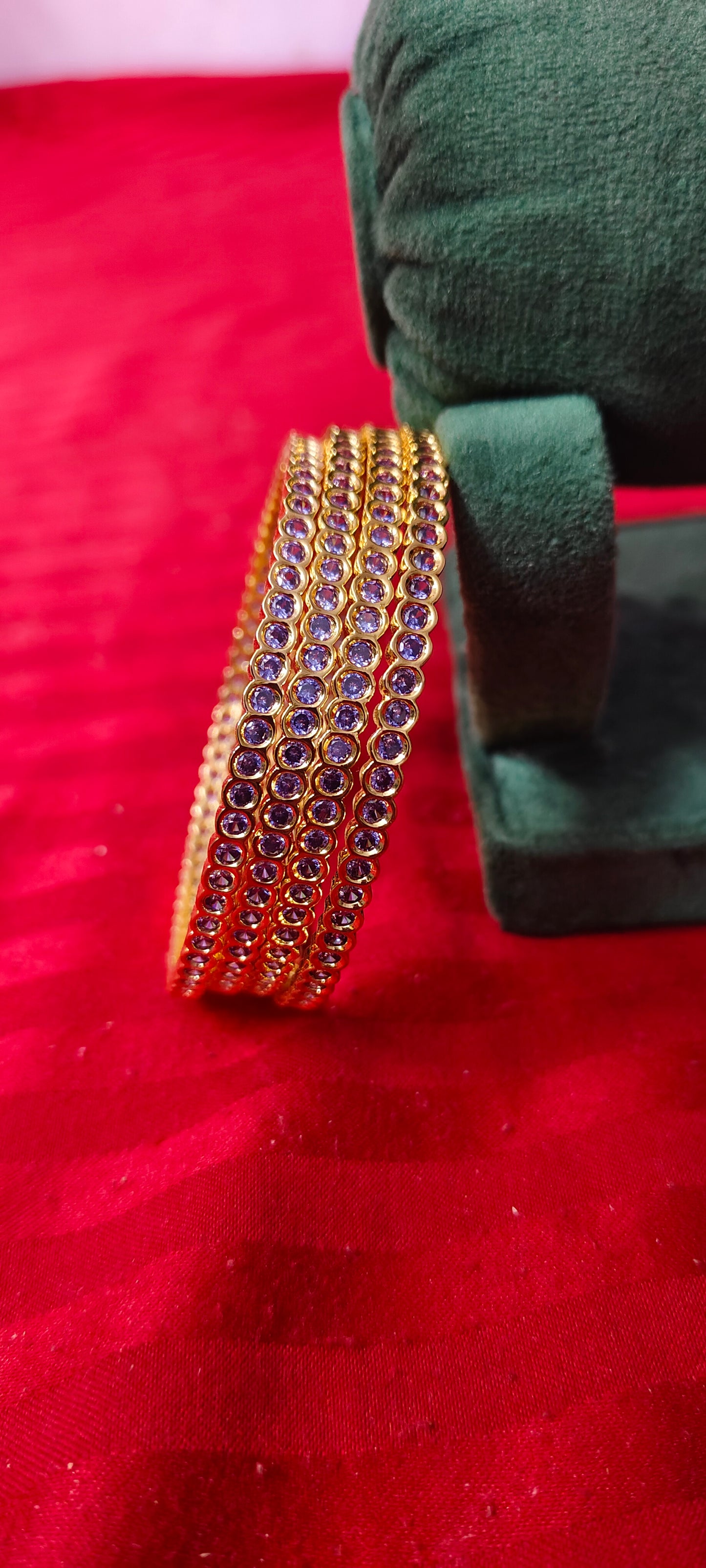 Pure panchaloham 4 bangles violet colour