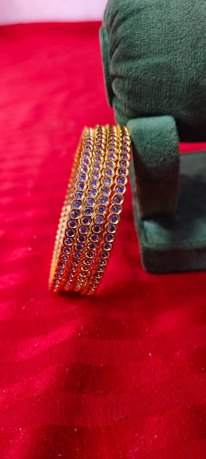 Pure panchaloham 4 bangles violet colour