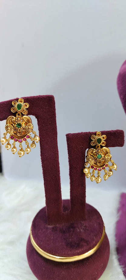 Premium nakshi non god motive necklace set