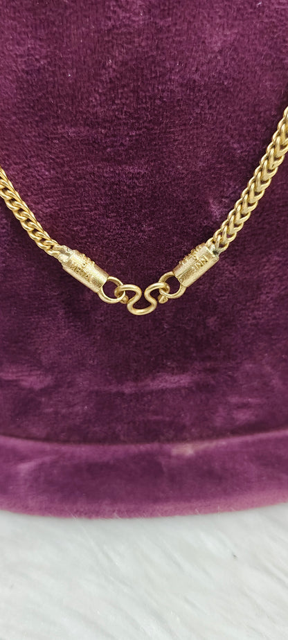 Pure panchaloham unpolished 18" length broad v cut chain
