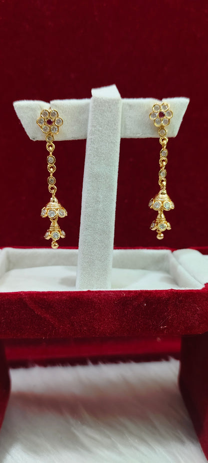 Pure panchaloham string earrings with step butta