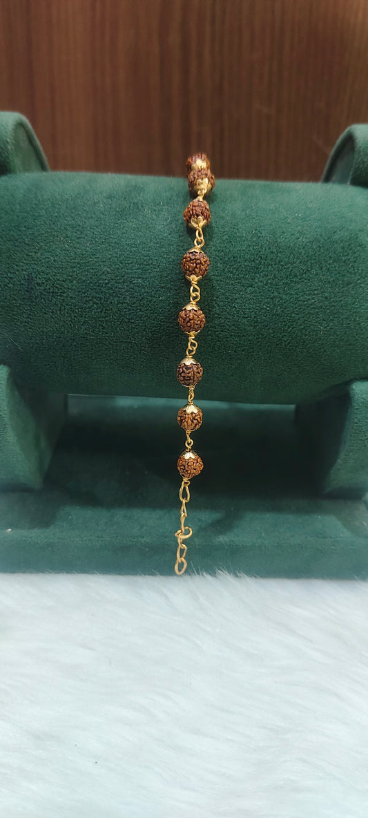 Simple rudraksha mens  bracelet 7" length