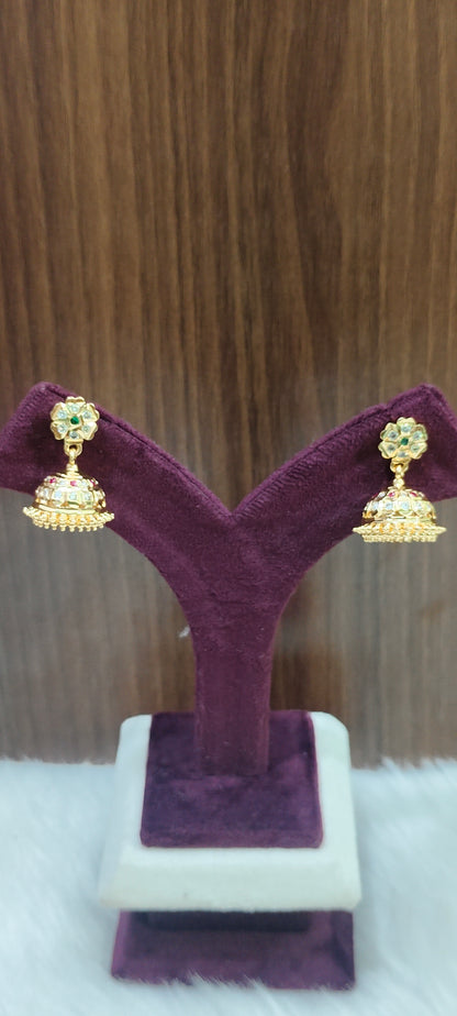 Pure panchaloham vintage look jumkas