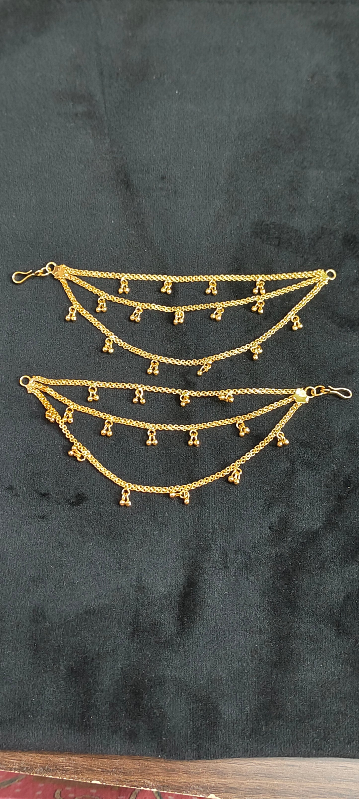 Premium micro gold plated 3 line earchains