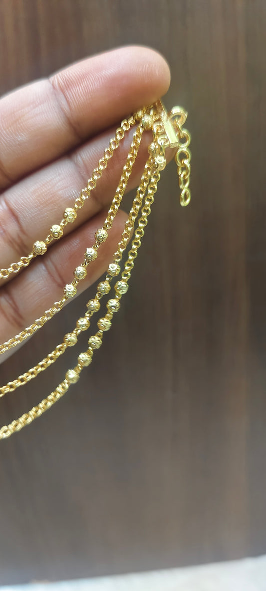 100% real gold look 4 line earchains