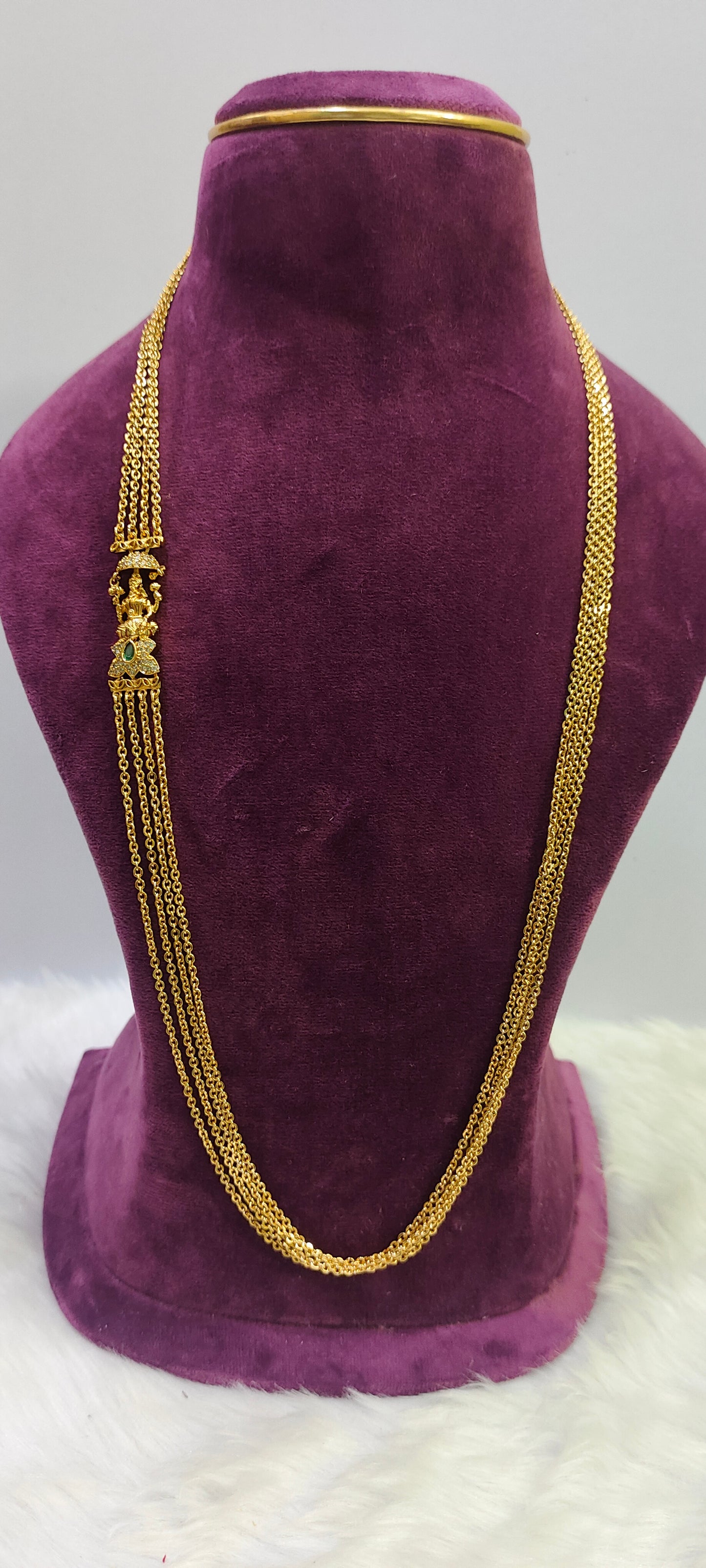 Premium nakshi 30" length 4 line chandraharm