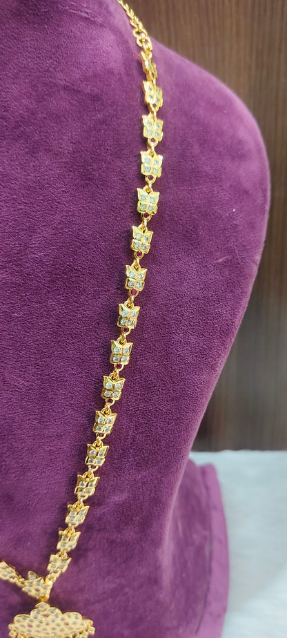 Pure panchaloham long haram with earrings