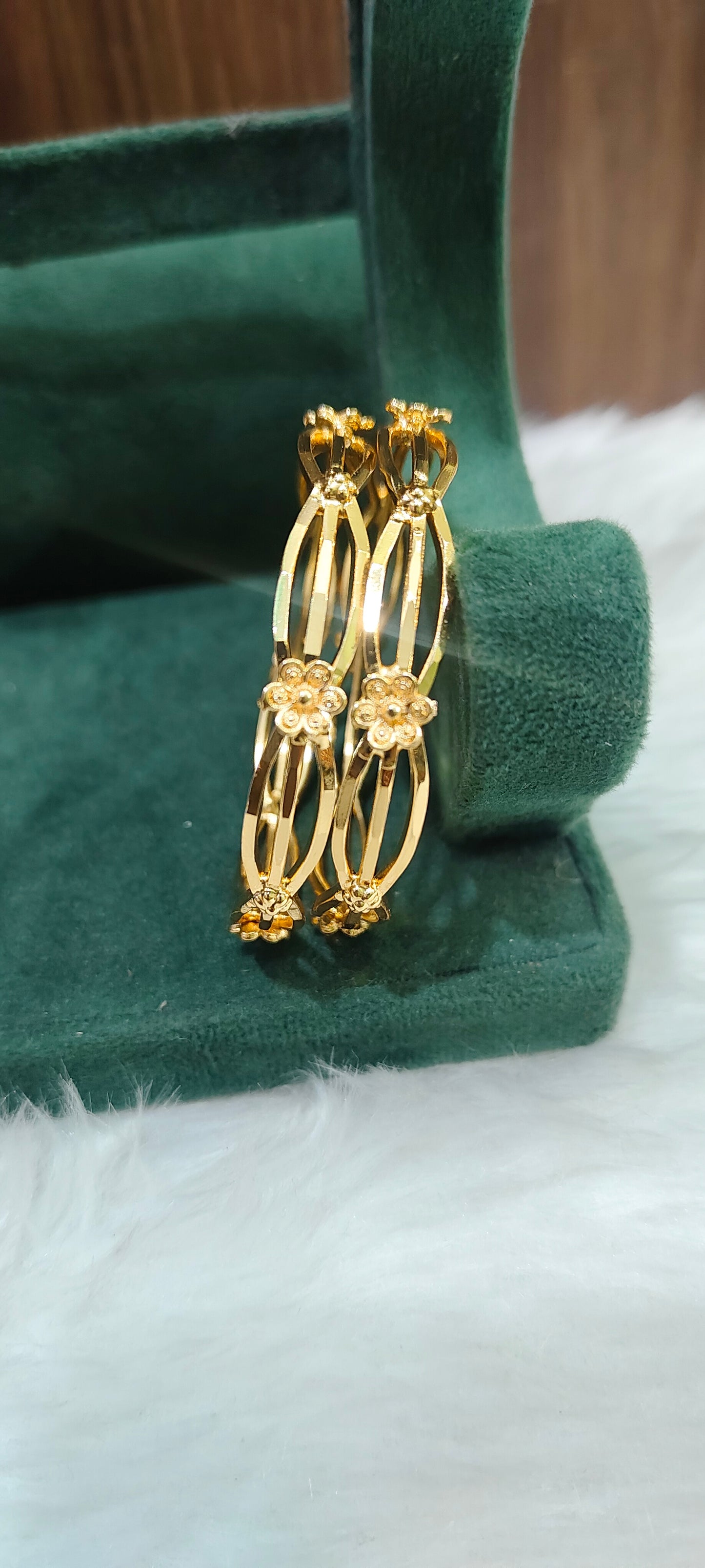 Premium micro gold plated gold look kids bangles
