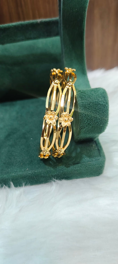 Premium micro gold plated gold look kids bangles