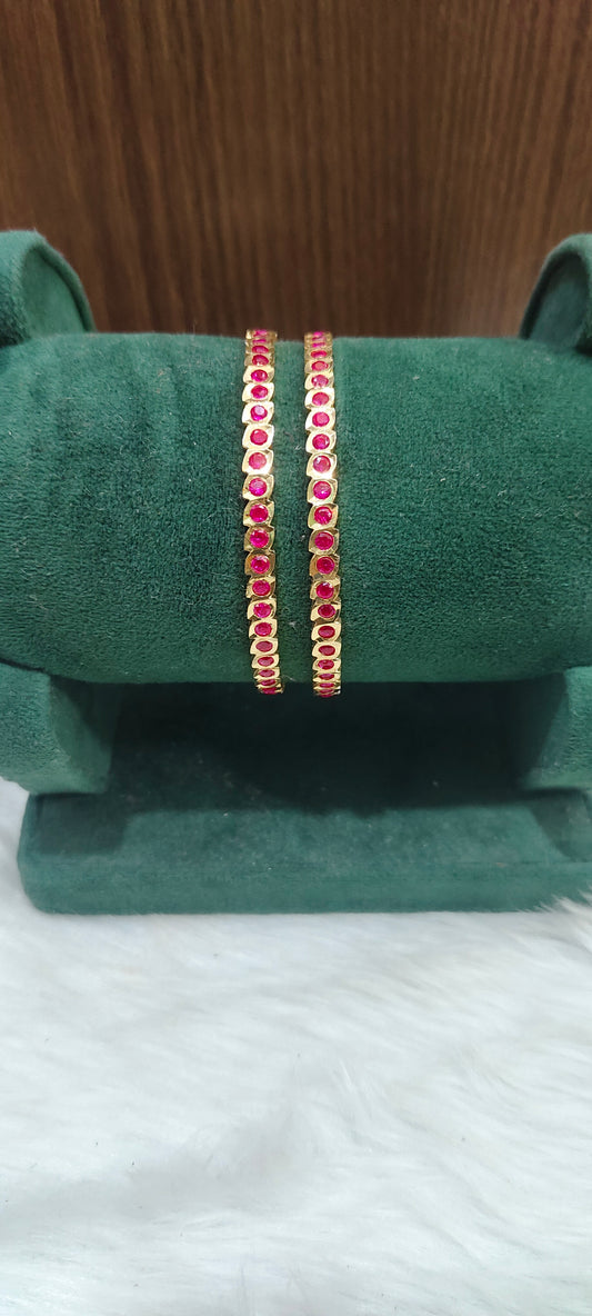 Pure panchaloham ruby bangles