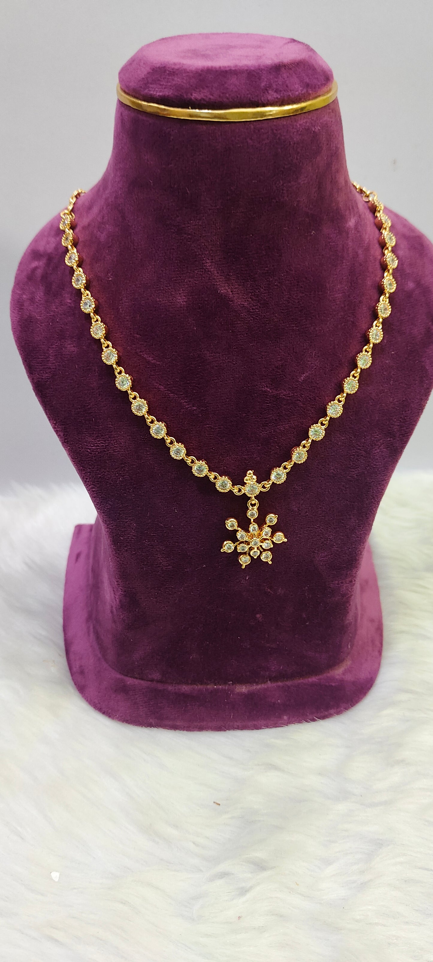Pure panchaloham dimond look pendant chain