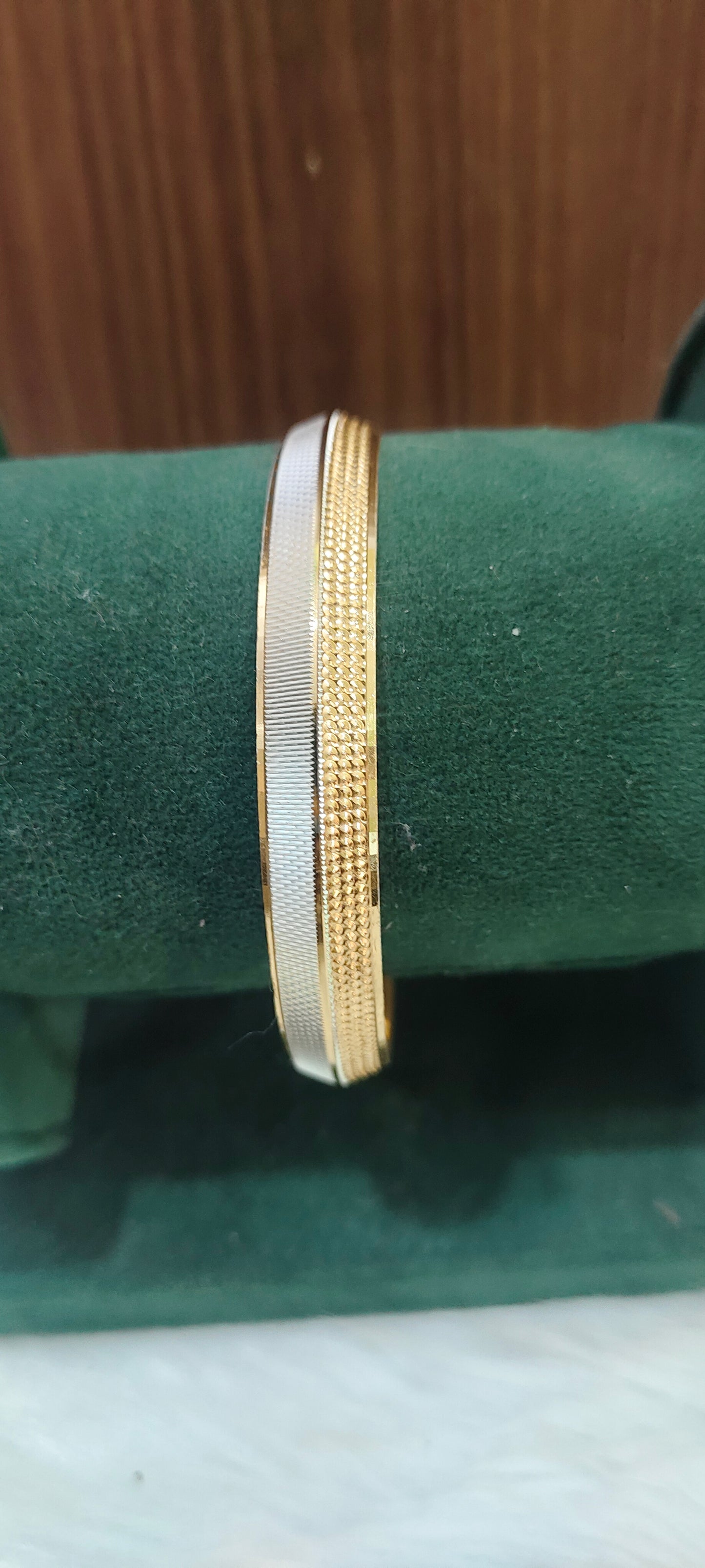 Premium micro gold plated rodium polish  mens kada