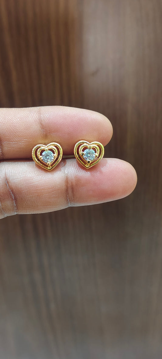 Pure panchaloham heart shape studs