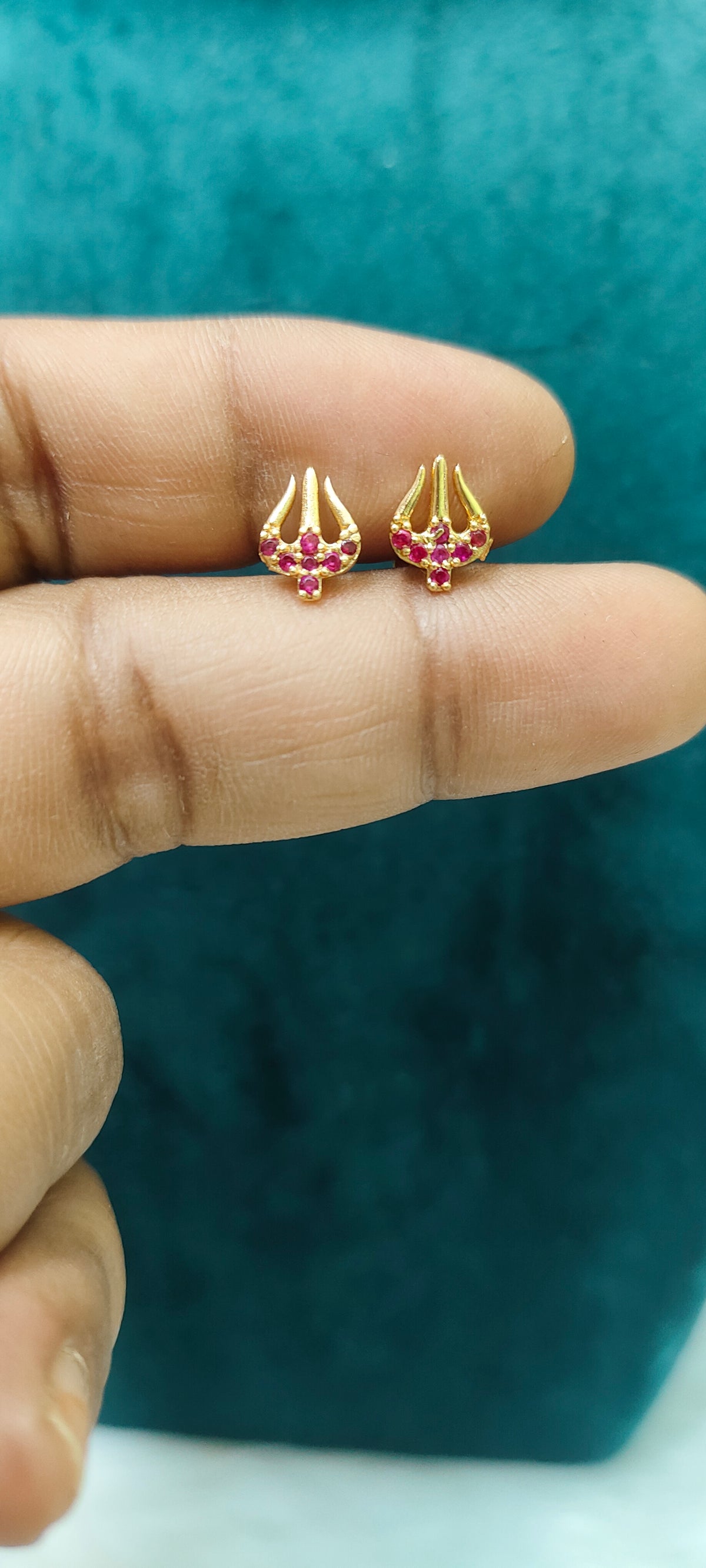 Pure panchaloham trishul small studs