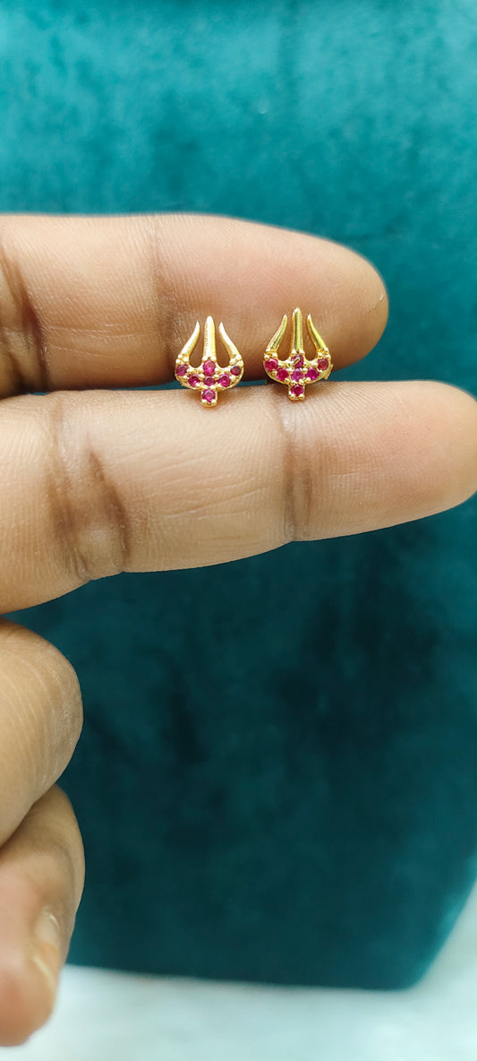 Pure panchaloham trishul small studs
