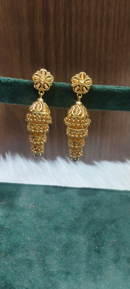 Premium micro gold plated gold look step jumkas
