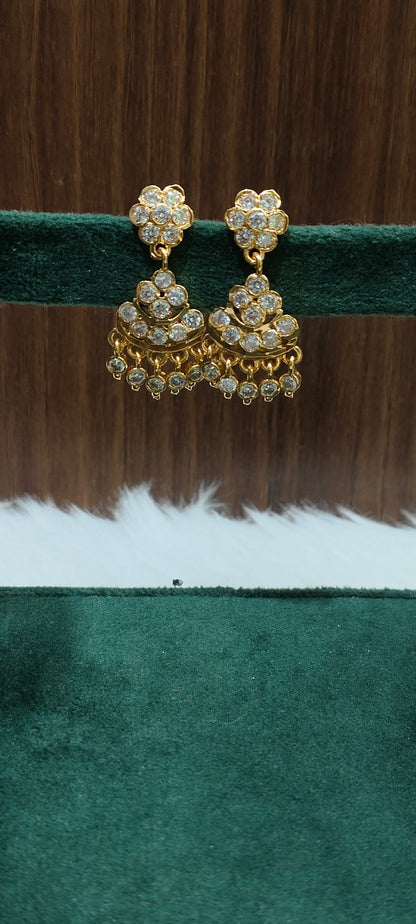 Pure panchaloham gold look earrings