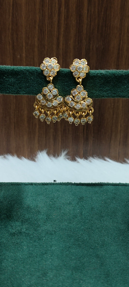 Pure panchaloham gold look earrings