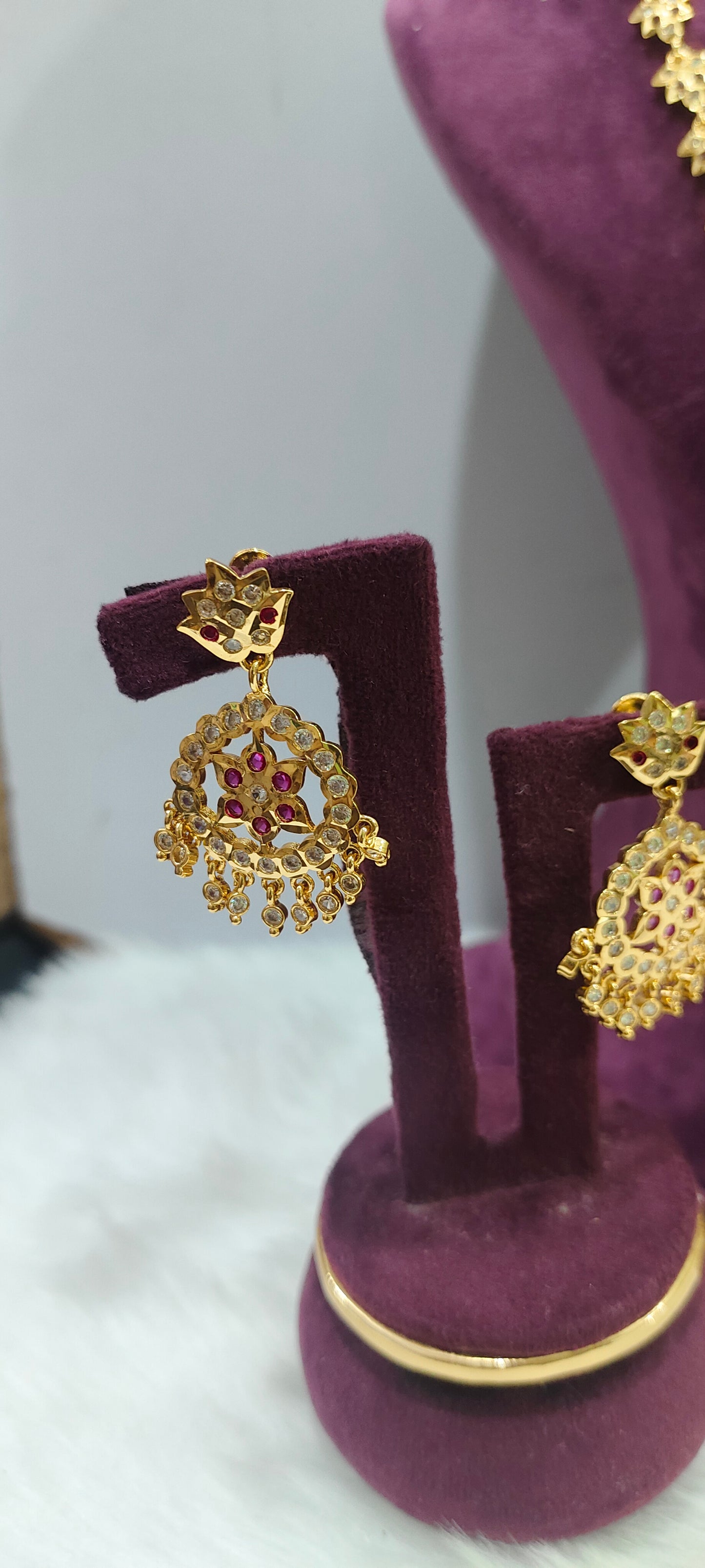 Pure panchaloham necklace and long haram combo set