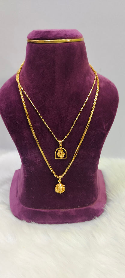 1 gram plated loard ganesh chain 18"length