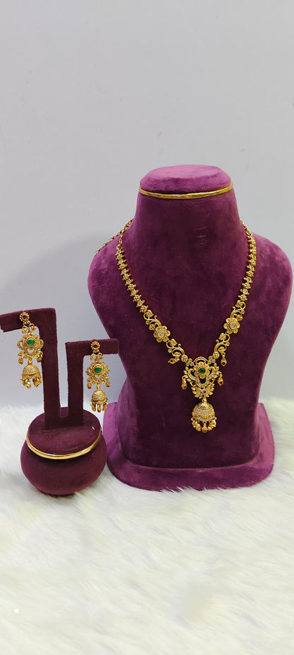 Premium antique nakshi necklace set