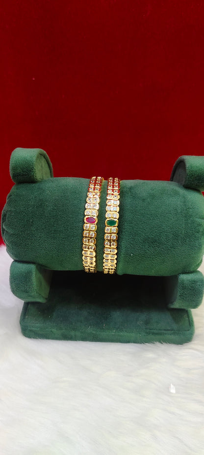Pure Panchaloham full stone based bangles