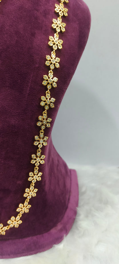 Pure panchaloham long haram with free pendant neck chain