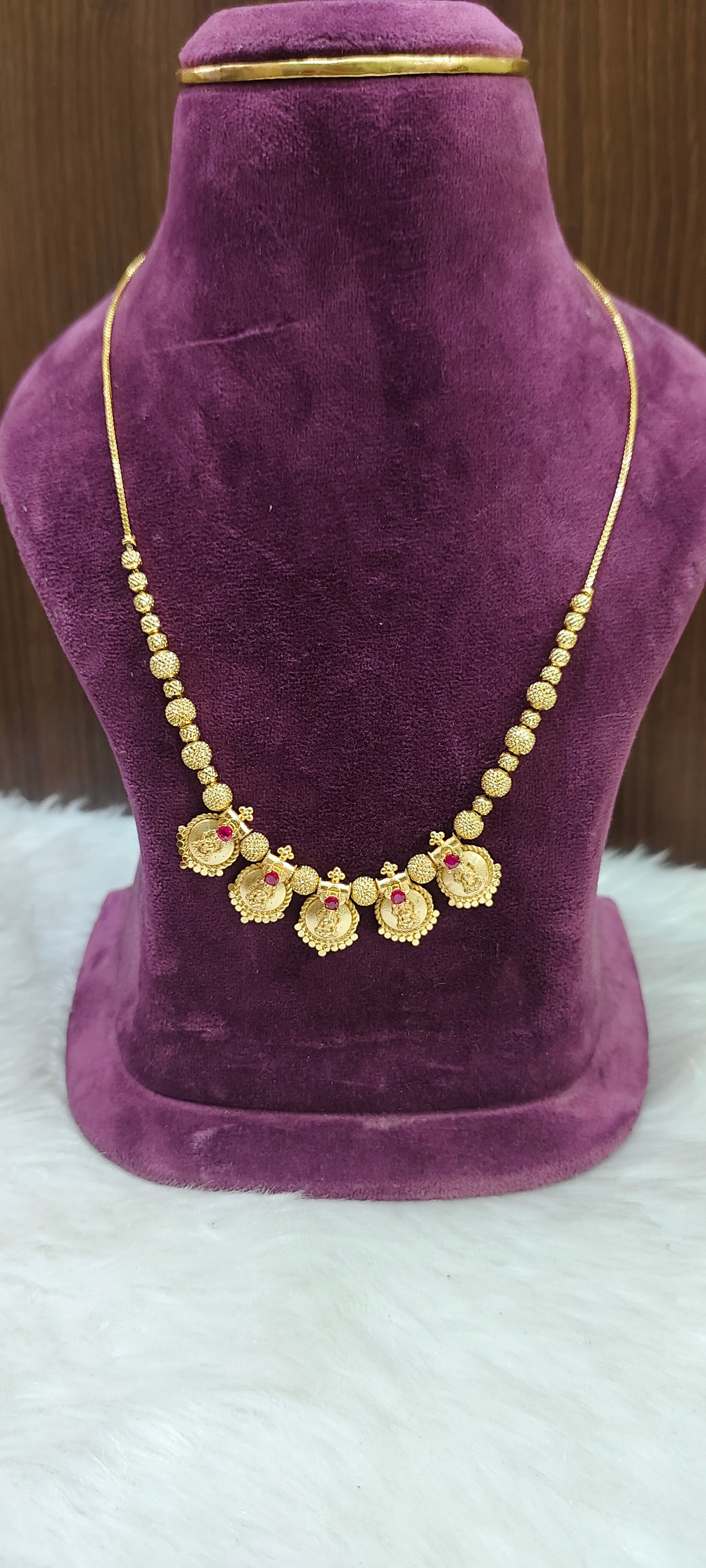 100% real gold look kasu necklace