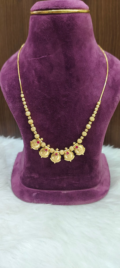 100% real gold look kasu necklace