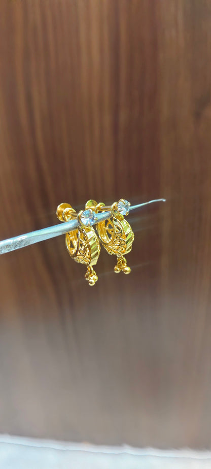 Pure panchaloham gold look makarakundanalu