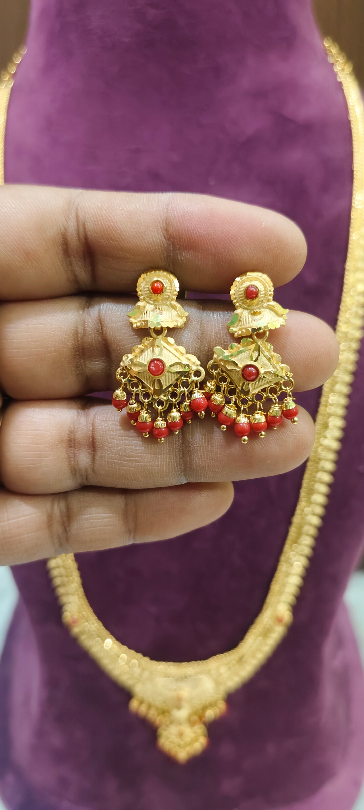 100% real gold look simple long haram