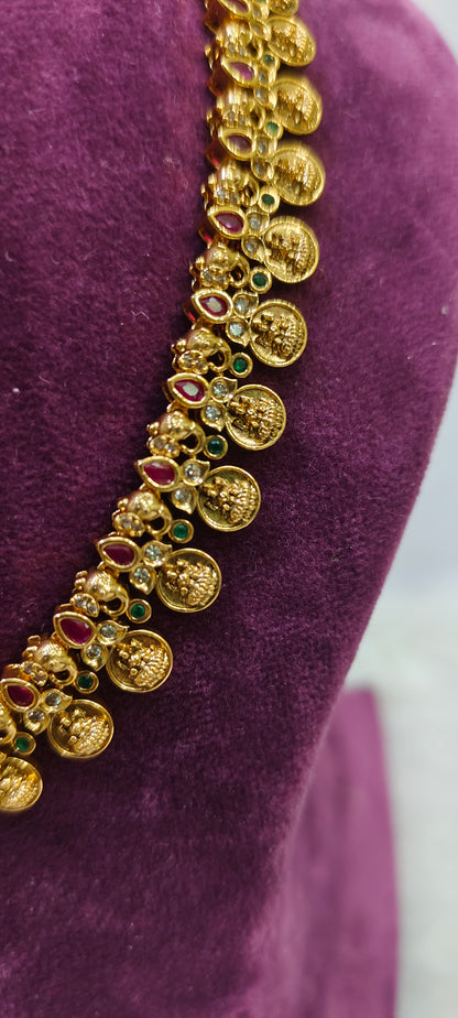 Premium antique nakshi kasu necklace