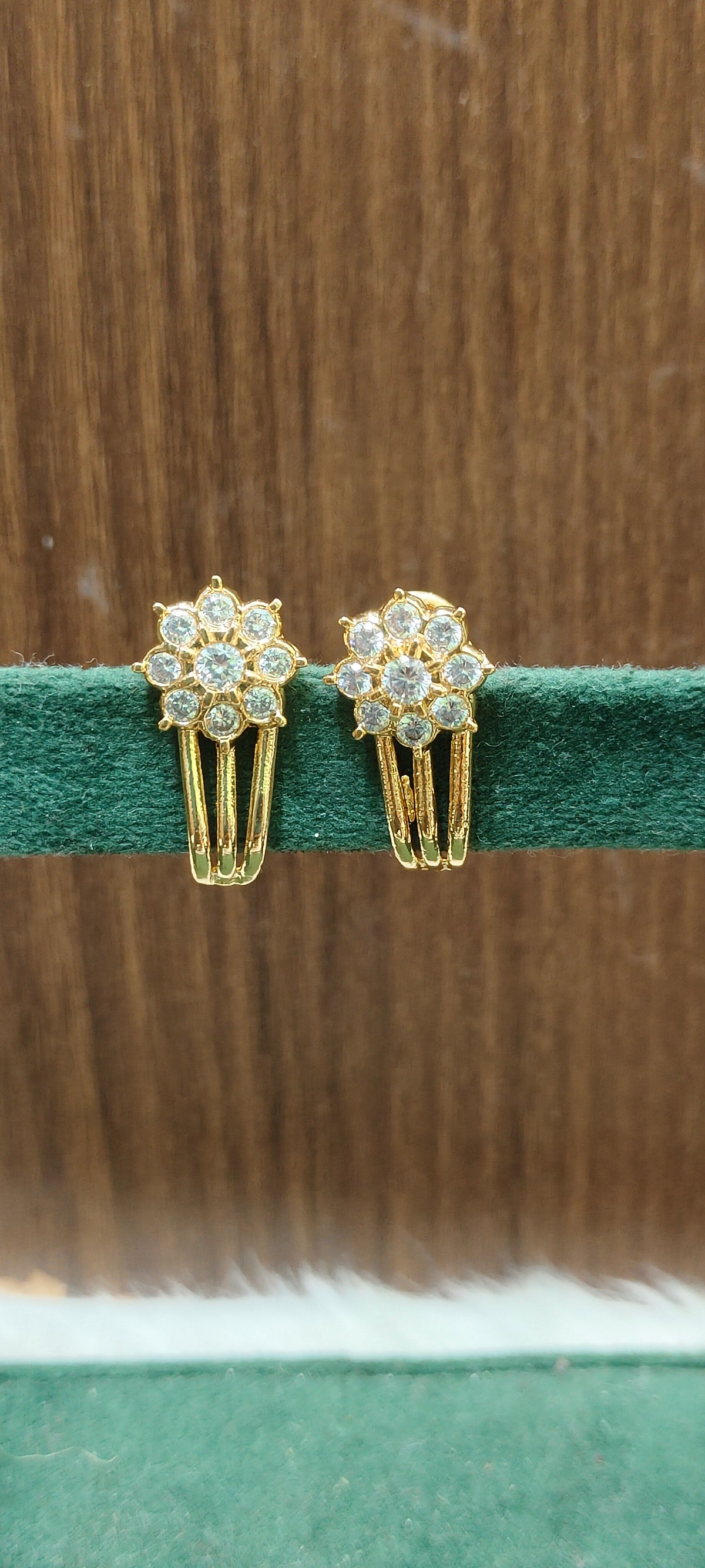 Pure panchaloham daimond look j type earrings