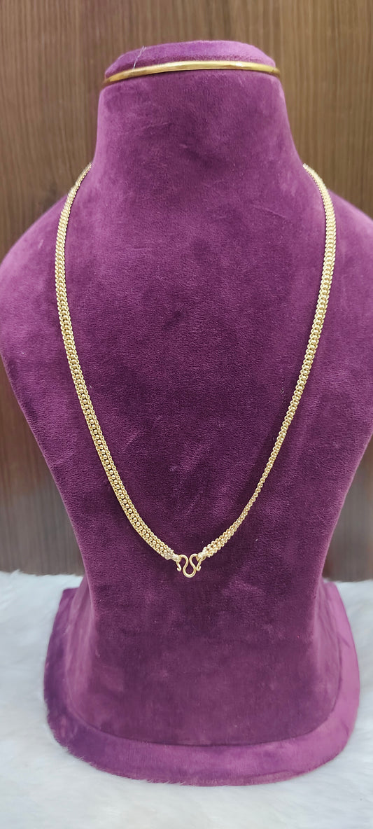 Pure panchaloham 24" length unpolished double line pattern thali chain