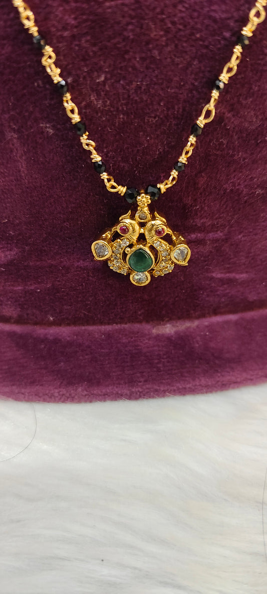 Premium micro gold plated 18 " length short black beads