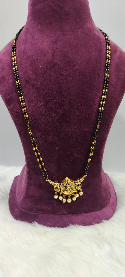 Premium nakshi 28" length black beads