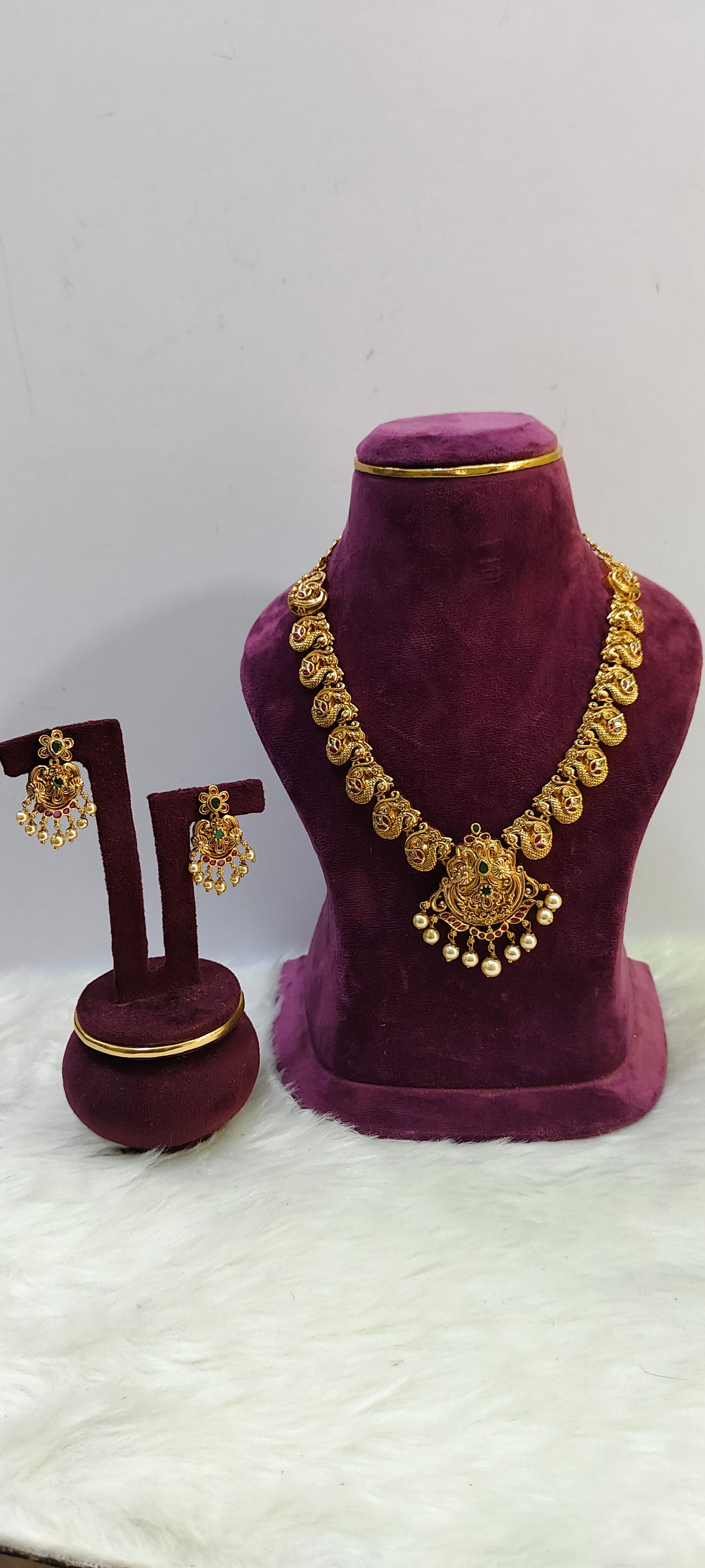 Premium nakshi non god motive necklace set