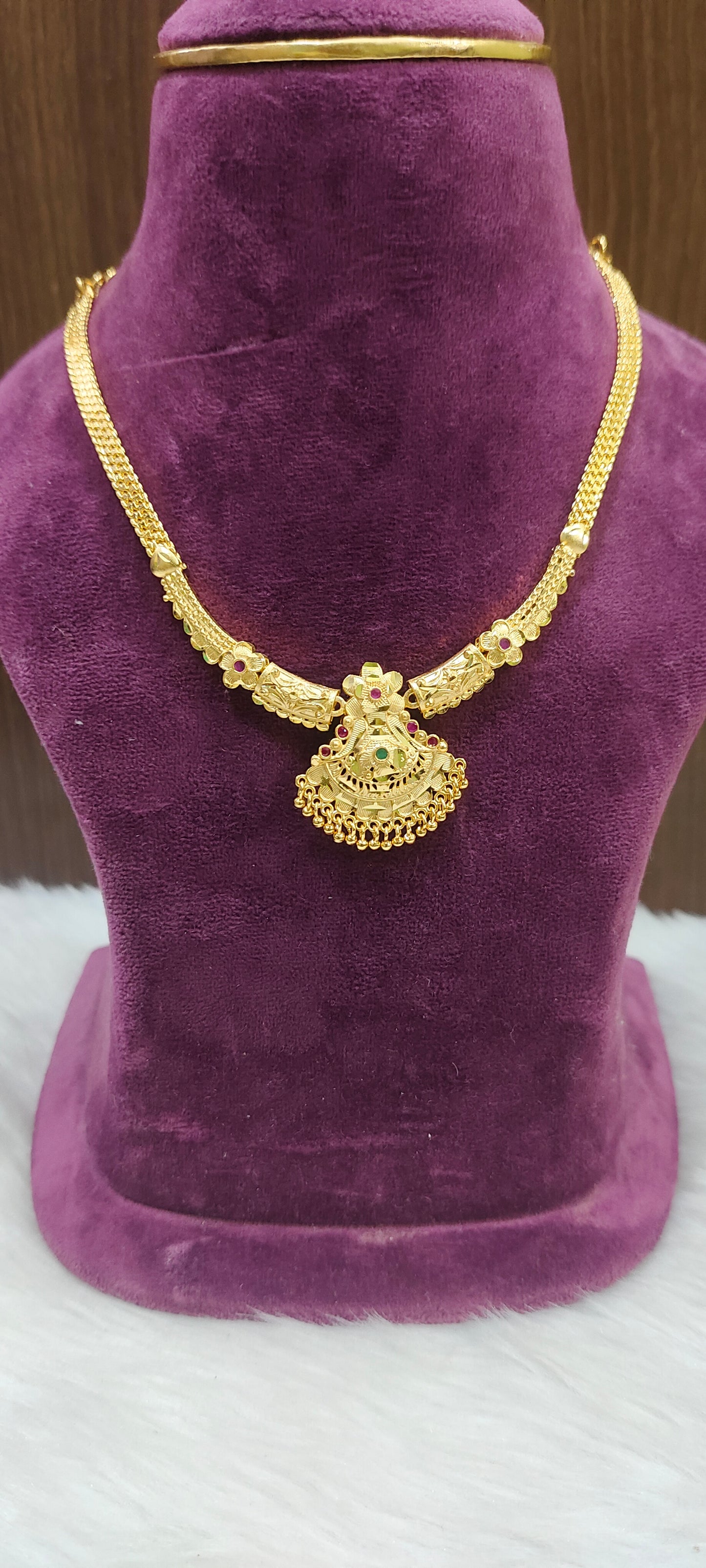 100% Real gold look necklace set