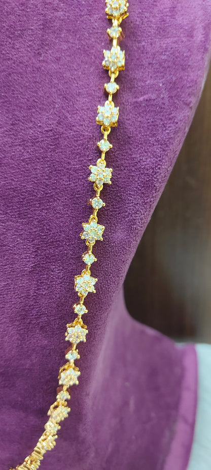 Semi panchaloham daimond look 28" length thali chain